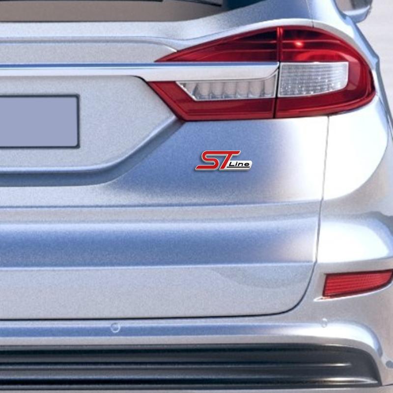 EUEX2 3D Metal ST LINE Front Grille Sticker Car Head Grill Emblem Badge Chrome Sticker for FORD FIESTA FOCUS MONDEO Auto Car Styling