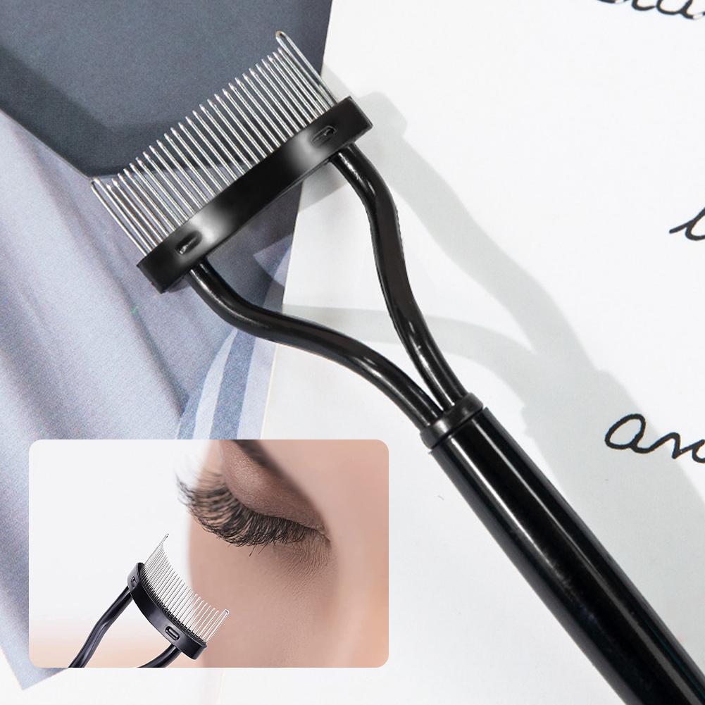 1pc Eyelash Comb Lash Makeup Eyelash Separator Eyebrow Grooming Brush Tool with Transparent Case Curved Design Fit the Eye Shape