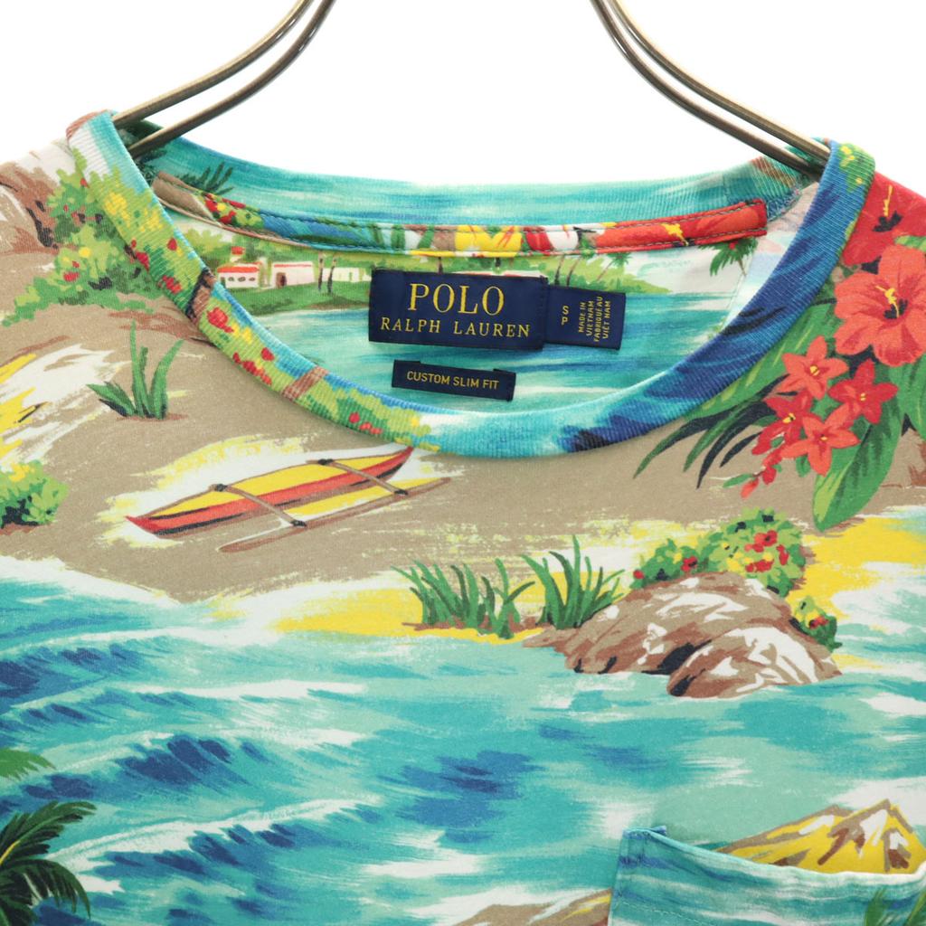 Polo Ralph Lauren Tropical Pattern Short Sleeve Custom Slim Fit T-shirt S Men's Used