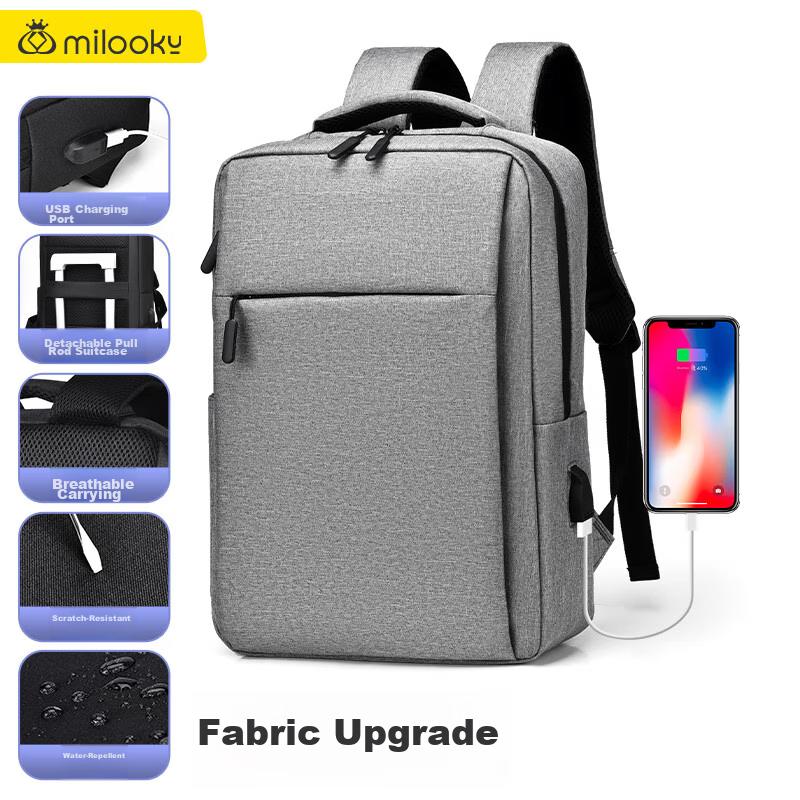 Milooky Laptop Backpack for Men And Women, Large Capacity 17-Inch Business Travel Backpack with Notebook Compartment