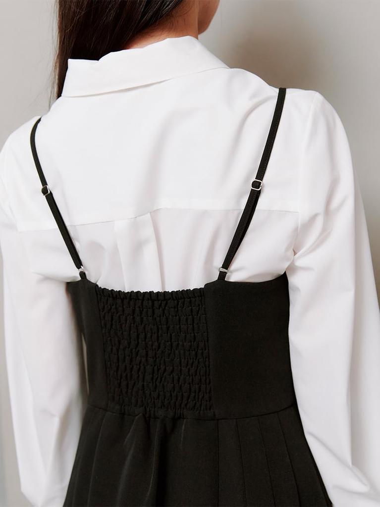 Мини-юбка-сарафан в складку SWFO254182BLK1