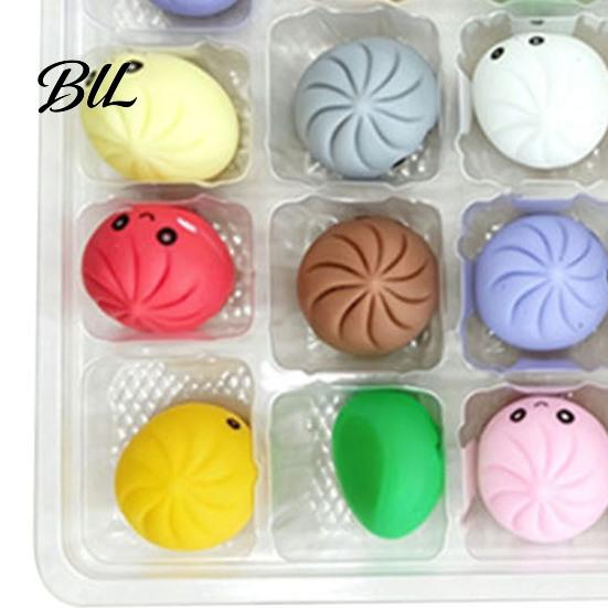 Holiday Gift Box Merry Christmas Dumpling Box, Xmas Advent Calendar with Stress Soft Squeeze Toys Relief Toys, 24 Days Countdown Steamed Bun Toy Party