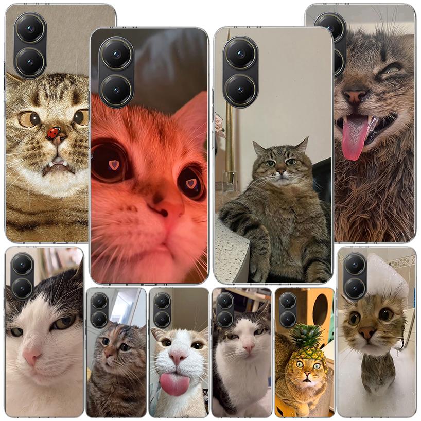 Смешные мемы с котиками Чехол для телефона Xiaomi Poco X5 X6 X7 Pro X4 Gt F7 Ultra M8 M7 Redmi 15C 15 13C 13 12C 12 Уникальная обложка Coque P