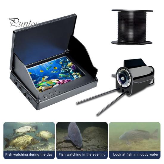 Подводная камера для рыбалки с экраном 4,3 дюйма, эхолотом с ночным видением, широкоугольным обзором 220 градусов, водонепроницаемостью IP68, высокой четкостью, для озерной лодки, каяка