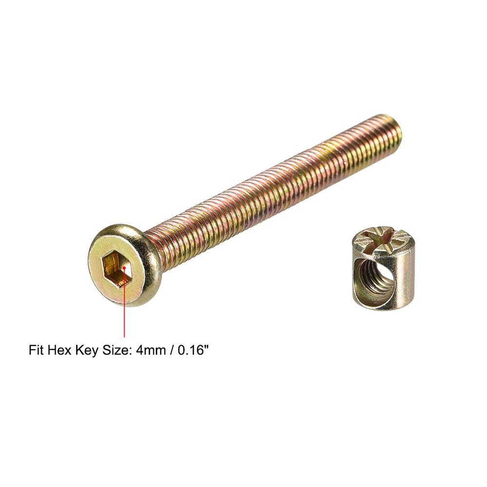 10Pcs 40-100mm M6 Furniture Bolts for Bed Frame Chair Cabinet Furniture Assembly