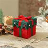 Christmas Decoration Gift Box Thick Velvet Gift Box With Bow, Suitable For Christmas Indoor And Outdoor Home Garden Party Decoration
