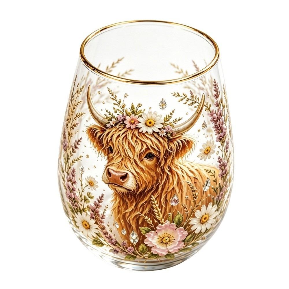 Transparent Embossed Glass Cup Bee Bird Pattern Mug Multi-Purpose Clear Milk Cup Gifts