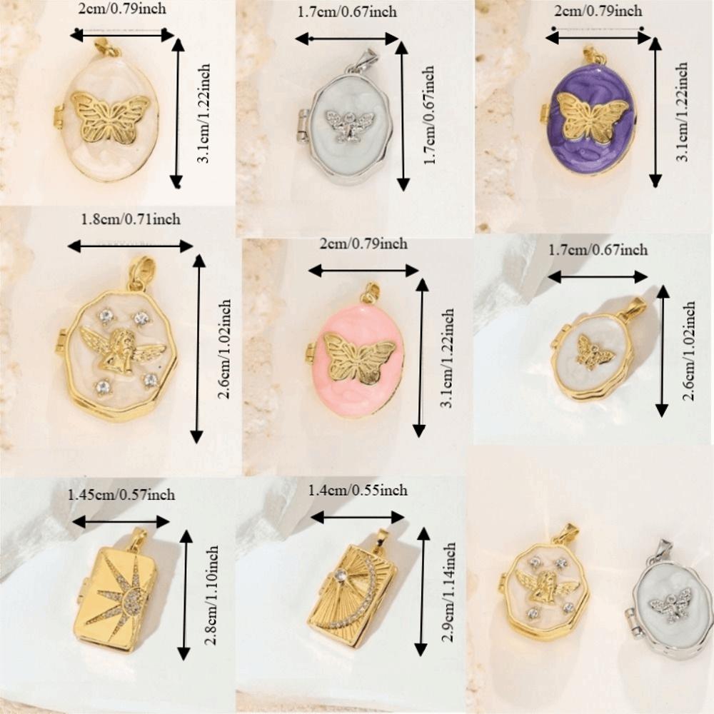 Zircon Photo Box Pendant Foldable Design Couple Chain Pendant Personalized DIY Accessories Gifts