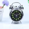 Silver Twin Bell Alarm Clock 4 Inch Dial Battery Operated Alarm Clock  For Office Decor