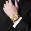 Модный водонепроницаемый светящийся мужской бизнес-часы с автоматическим и кварцевым механизмом, с рельефом, полыми элементами