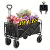 Capacity Heavy-Duty All-Terrain Folding Cart - Stainless Steel Frame and Foldable Multi-Purpose Wagon for Camping,