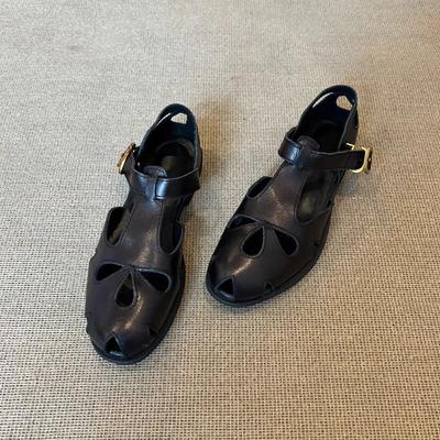 Ретро римский стиль ажурные женские сандалии круглый носок толстый каблук британский стиль ремешок застежка стиль ПУ кожаная обувь