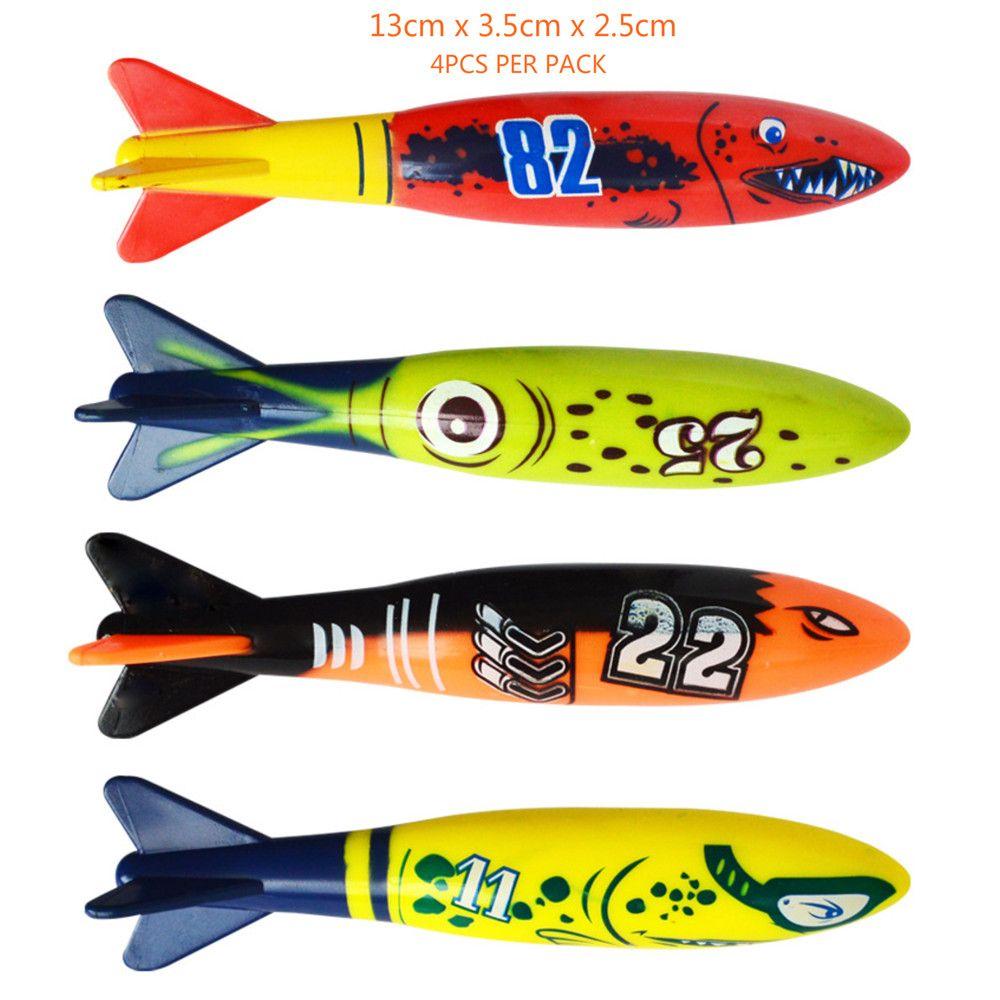 4 PCS Bathroom toys Weight Sticks Sports Rocket Diving Underwater Toys Swimming Pool Toy Swim Dive