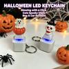 Durable Plastic Handheld Game Halloween Fidget Toy Keychain with LED Light, Pumpkin Ghost Skull Sound Holiday Entertainment Gift Button, USB