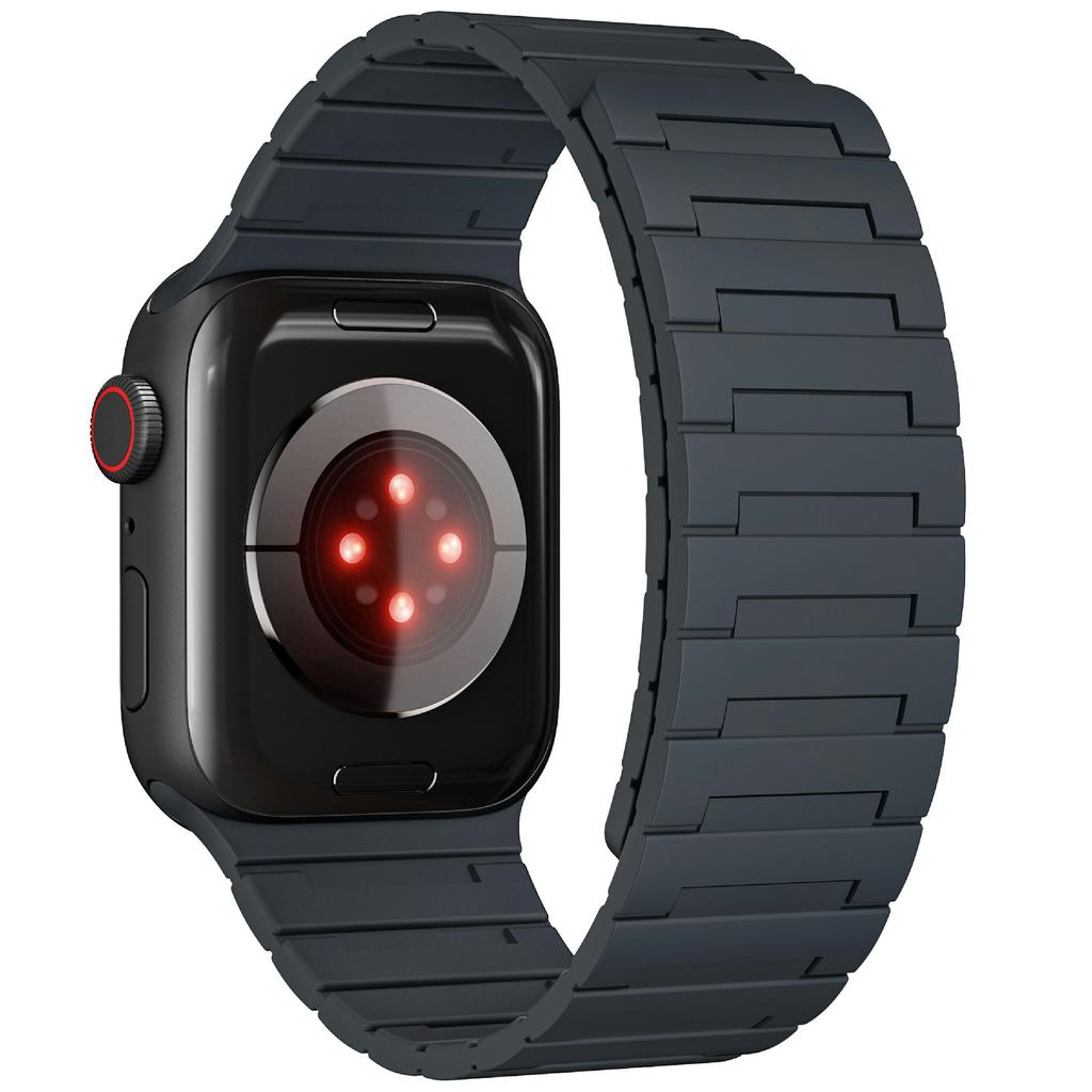 Для Apple Watch 10 46 мм/Ultra 2/Ultra 49 мм/9 8 7 45 мм/SE (2023) SE (2022) SE 6 5 4 44мм/3 2 1 42мм Магнитный силиконовый ремешок для часов