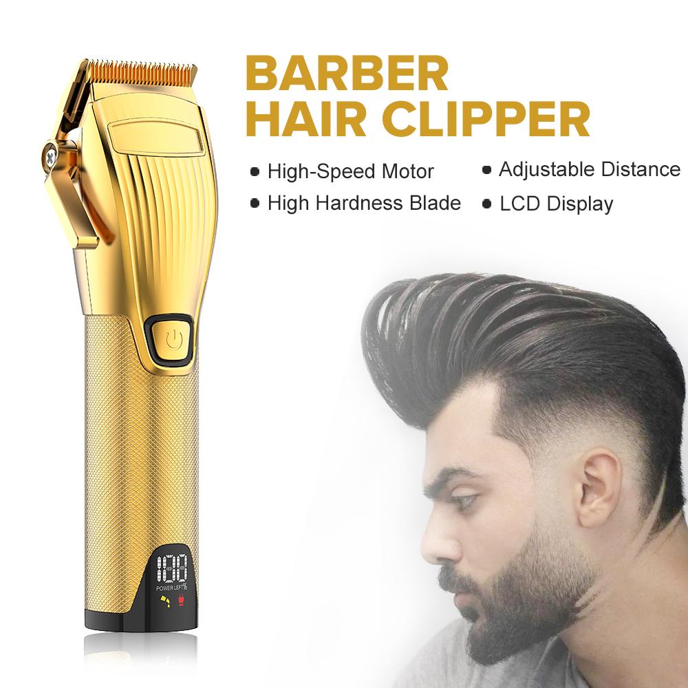 Машинка для стрижки волос с LCD-дисплеем профессиональная, 8 насадок