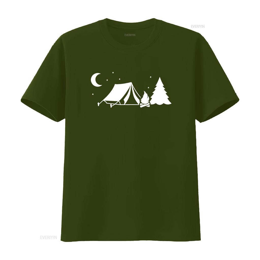 Womens Camping T Shirt Black 2XL vintage Washed Slightly Stylish Top For Everyday Wear Breathable homme designer clothes Unisex