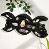 Деревянная настенная полка-витрина с кристаллами, дизайн «Черные феи и луна», с множеством отделений для художественного хранения
