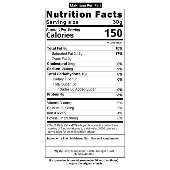 Healthy Master Roasted Peri Peri Makhana (Fox Nuts) – 120 GM | Keto, Diabetic & Jain Friendly | Rich Calcium, Gluten Free, Tasty & Crispy