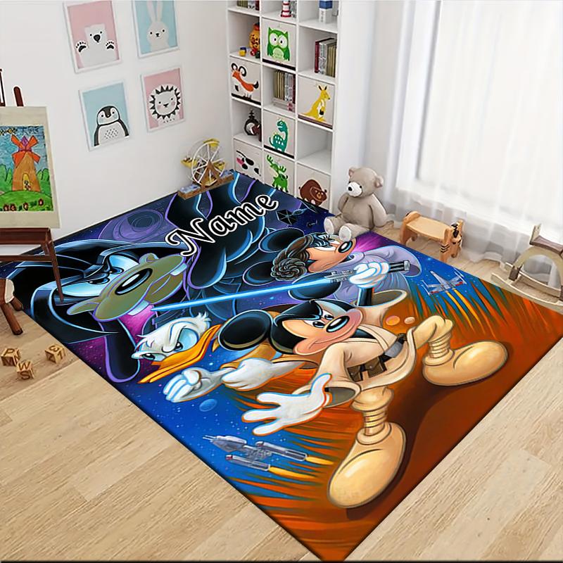 Custom Name Star Wars: Mickey Mouse Edition Carpet Rug Customizable Soft Washable Anti-Slip Home Living Room Sofa Mats Personalized Rug. 0909287