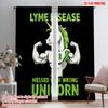 2pcs 2D Flat Printing Drapes LYME WARRIOR STRONG UNICORN Polyester Without Electricity Party Decorations Use for Decorations