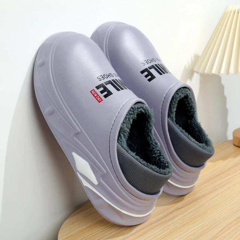 2024 Новые мужские тапочки зимние хлопковые высококачественные повседневные уличные нескользящие модные мужские туфли Эва легкие парные тапочки