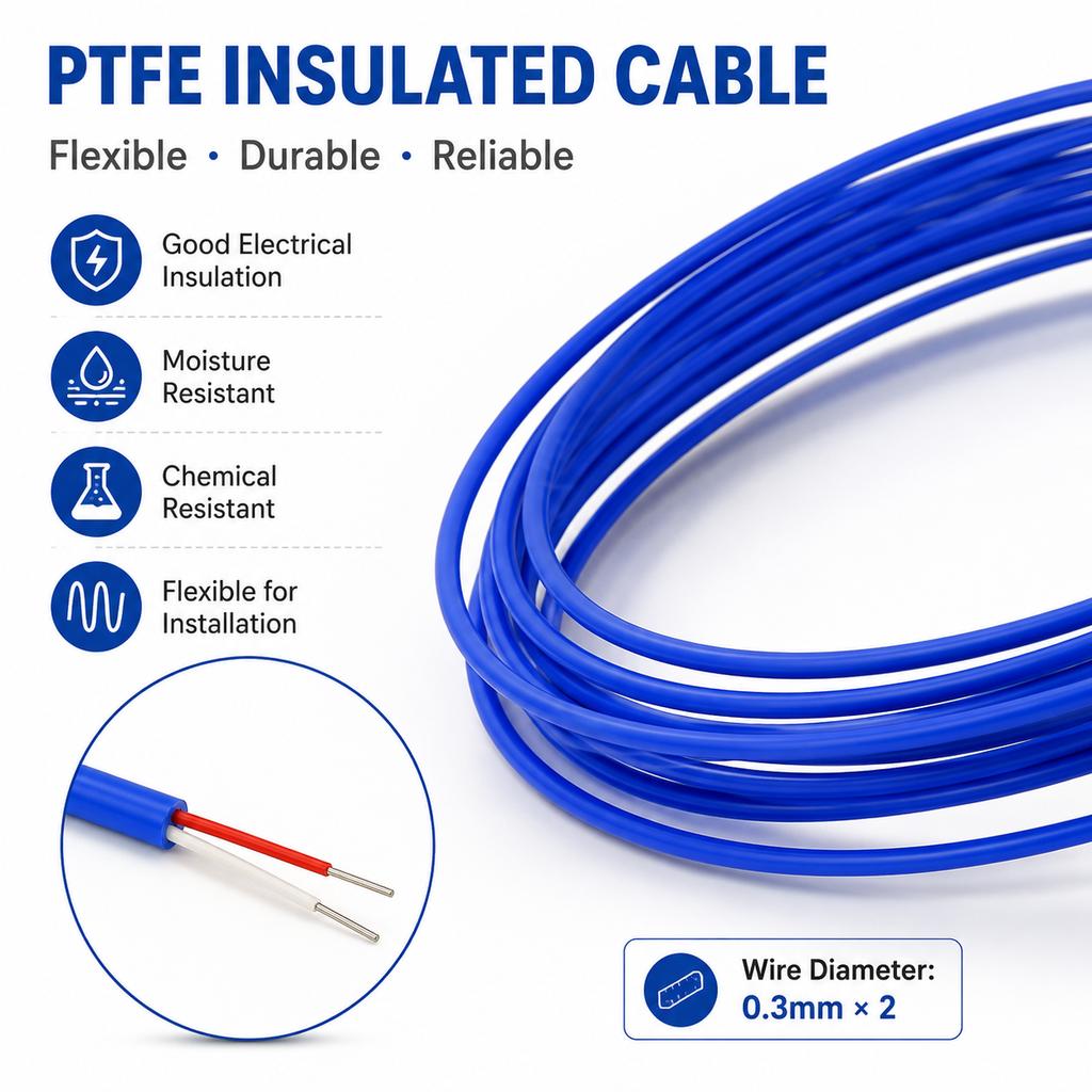 Термопара типа K с PTFE-изолированным проводом и мини-штекером, 1 м, 3 м, 5 м, Датчик температуры, Открытый сварной спай 2