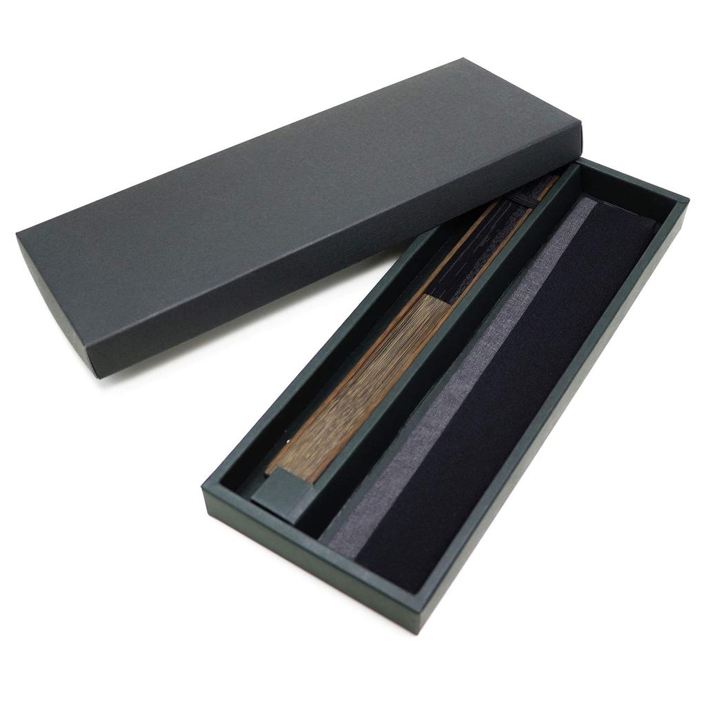 Fan Fan Set with Black [Osaka Choseido] Fan, Men's, Fashionable, Business, Bag, Holder, Handkerchief, Swallow,