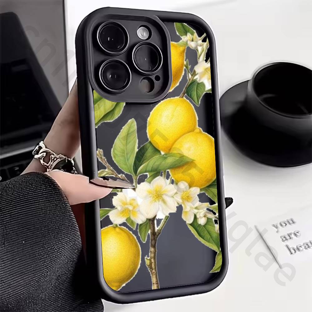 Свежие фрукты Лимон Силиконовый чехол для iPhone 13 11 15 17 12 14 16 Pro Max 17 Air Plus SE Ударопрочный Мягкий Защитный чехол