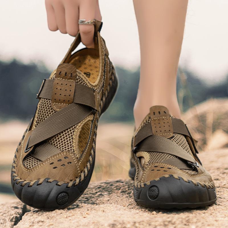 Summer Men's Casual Shoes Large Size Breathable Mesh Casual Sneakers Sandals for Men Mens Leather Sandals