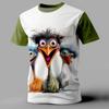 Funny Ostrich 3d Printed T-Shirts For Men Fashion Short Sleeve Pullover Summer Casual Tees Loose Oversized T-Shirt Men Clothing