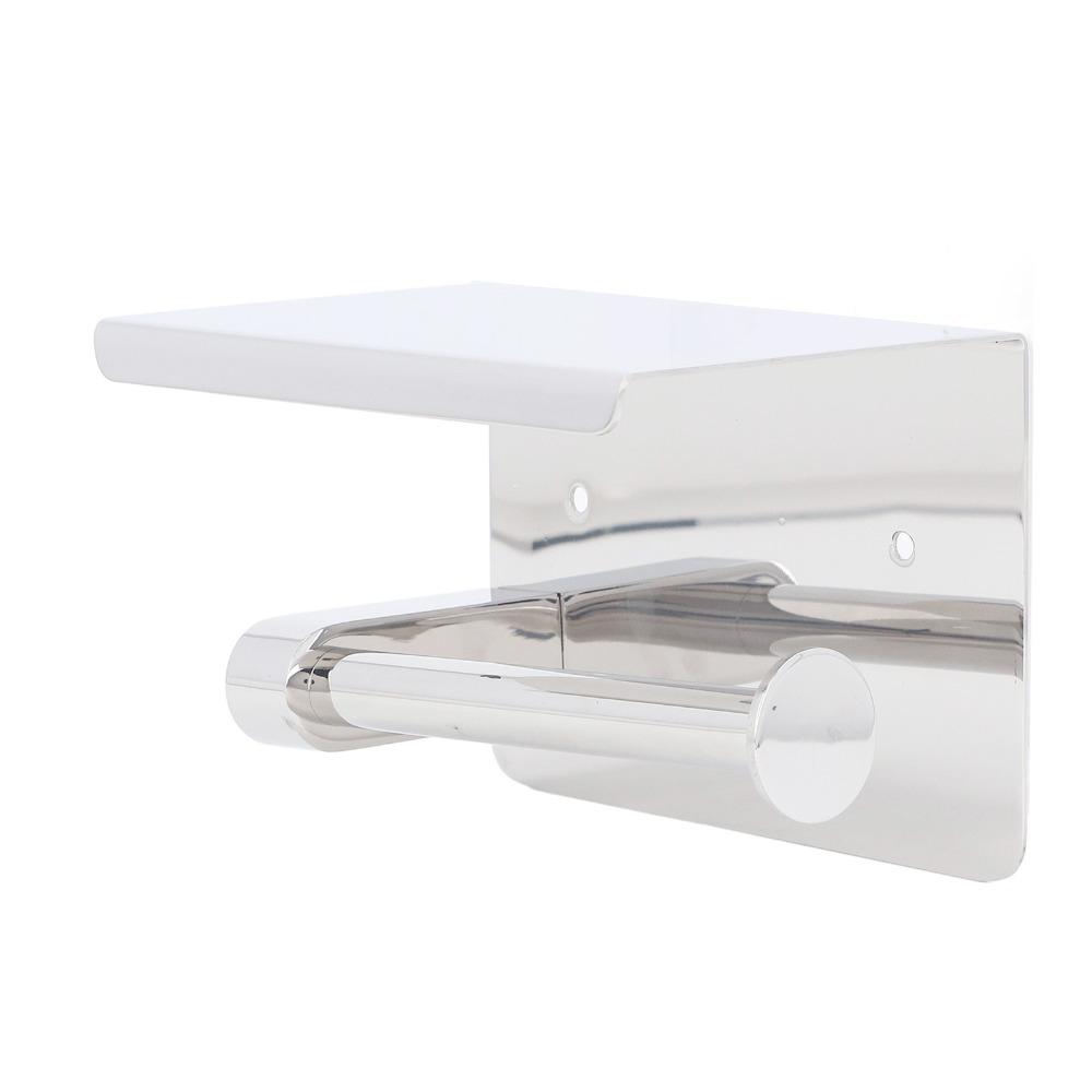 Silver Black Tissue Dispenser Wall Mounted Roll Paper Holder Toilet Paper Holder Space Saving
