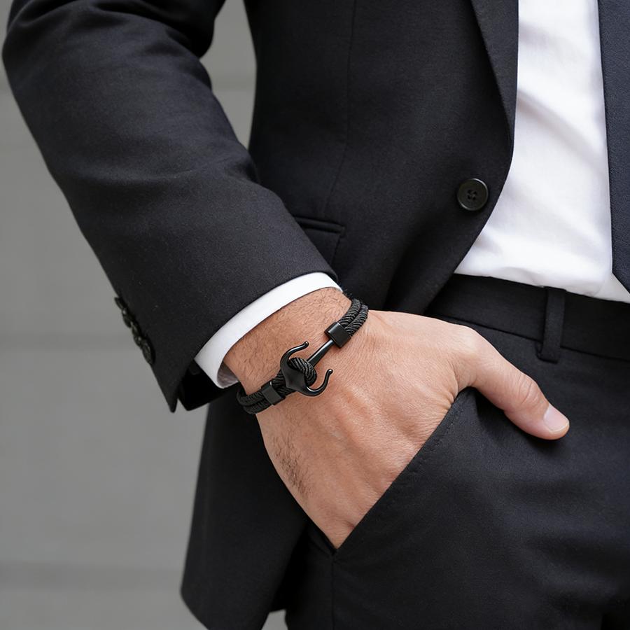 Fashion Men Anchor Bracelet With A Grade 4mm Thread 7 Colors Available Outdoor Cool Riding Sports Sweat Absorbent Rope Braslet