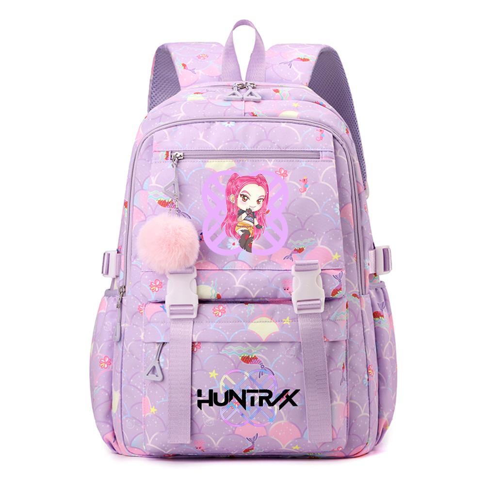 Anime K-Pop Demon Hunters Printed Backpack Large Capacity Bookbag Student Boy Girl Schoolbag Outdoor Large Capacity Waterproof Laptop Travel Bag