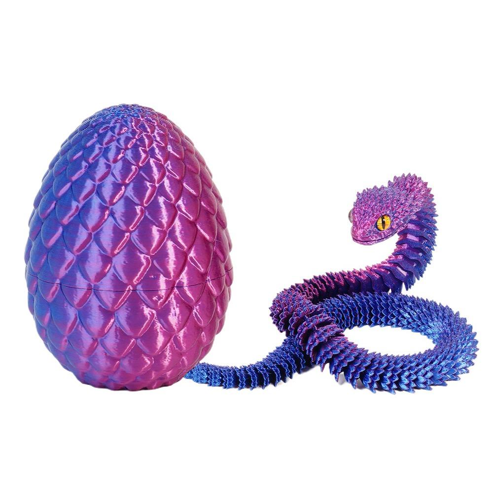 Яйцо змеи 3D-печатные игрушки змеи креативная имитационная модель животного рождественские украшения