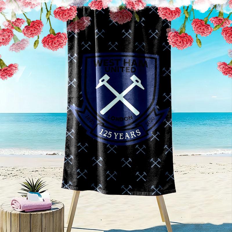 WHUFC logo Print Beach Towel, Large Soft Quick Dry Towel for Beach Camping Swimming