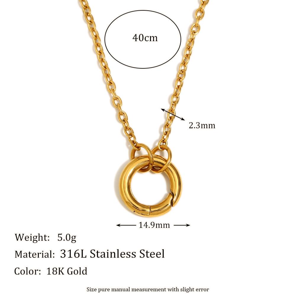 E.B.belle Круглая Пружинная Пряжка Ожерелье Нержавеющая Сталь O-цепочка Покрытие 18K Золотом Для DIY Аксессуаров для Изготовления Украшений