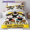 Cuphead Bedding Quilt Set Quilt Cover Pillowcase Home Decoration Birthday Gift (1 * duvet cover + 2 * pillowcase, without core)
