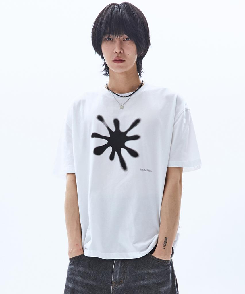 RAIMENT Starfish Spray Short Sleeve T-Shirt_White