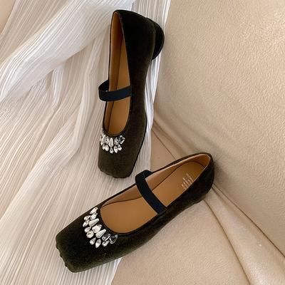 2025 Новые бархатные балетки в китайском стиле с удобной подкладкой из овчины, модные, сексуальные, элегантные женские одинарные