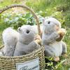 Squirrel Plush Doll Anti-split Fluffy Home Decorative Grey Squirrel Plush with Nutsie for Desktop