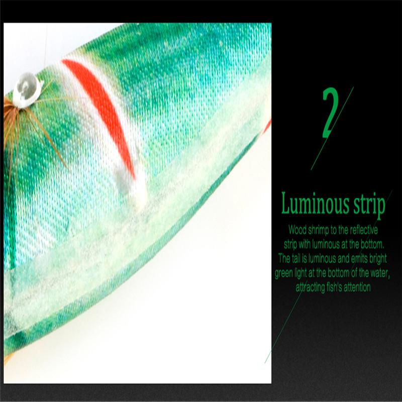 A Set of 8 Pieces of Different Colors Artificial Luminous Shrimp Squid Jig Hit Fluorescent Bait Squid Bait Hard Bait Fishing Accessories