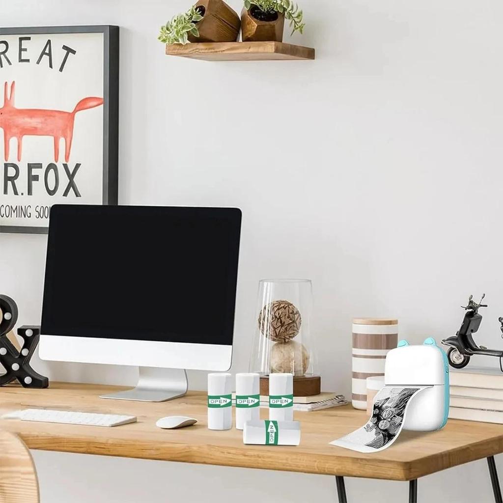 20PCS Mini Printer Paper Thermal Self-adhesive Paper, Labels, Photos, Notes, 5.7 X 2.5cm