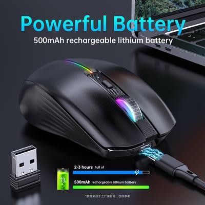 3-режимная перезаряжаемая беспроводная игровая мышь Rgb Esports эргономичная компьютерная мышь 2,4 ГГц Bluetooth мышь с USB-приемником