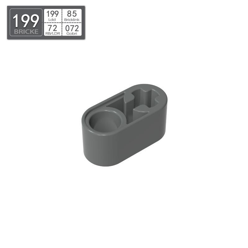 BRICKE 1x2 Brick with Axle Hole Arm, Compatible with LEGO 60483, 40147, and 74695 Building Blocks.