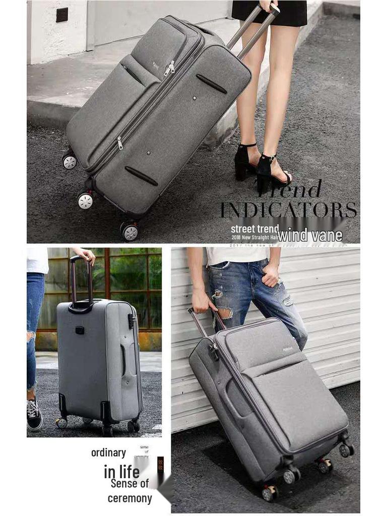 Тележка из ткани Оксфорд большой вместимости: Чемодан 20-30 дюймов с универсальными колесами и кодовым замком для мужчин и женщин, идеально подходит для деловых поездок.