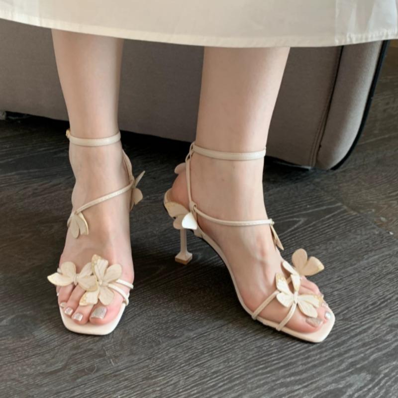 2024 Новые босоножки на высоком каблуке, женские модные золотые босоножки с бабочками, дизайнерские босоножки, сексуальные босоножки с открытым носком, вечерние босоножки на шпильках, Sandalias De Las Mujeres