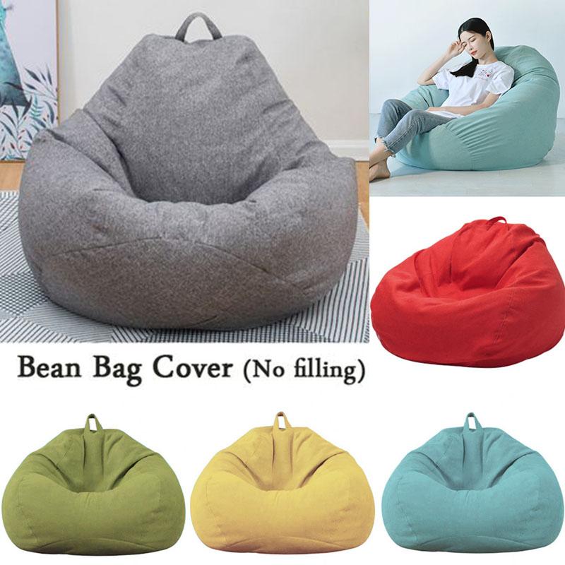 Trendy Unisex Living Room Beanbags Lounger Lazy Sofa Bean Bag Cover Indoor Seat Bean Bag For Adults Kids(No Filling) Without Filler Large Sofa Cover