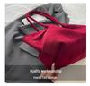 Women's Suede Pleated Tote Bag - Large Capacity, Retro Korean Style Shoulder Handbag for Autumn/Winter 2025