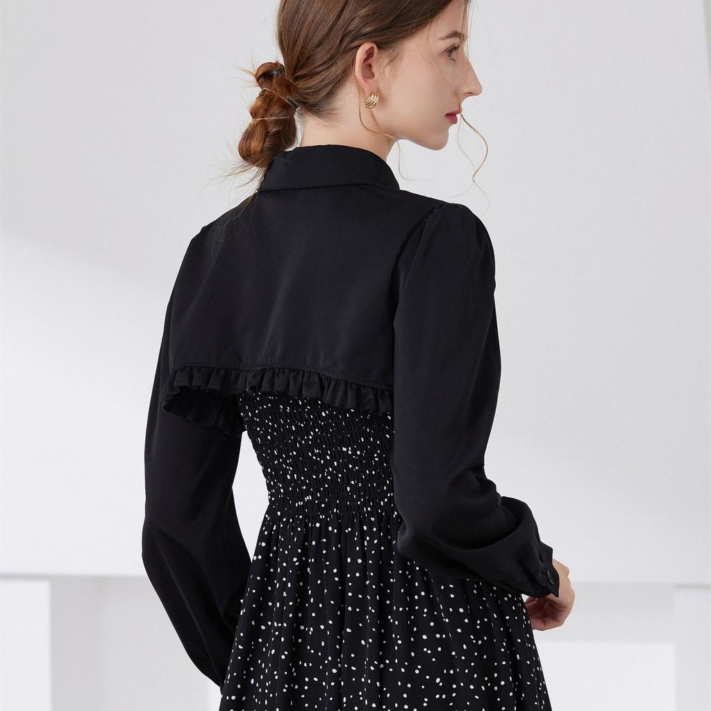 Cotton Fake Collar Top for Women Lapel Half Blouse Long Sleeve Shirt Detachable Removable False Collar Shouder Wraps Shawl